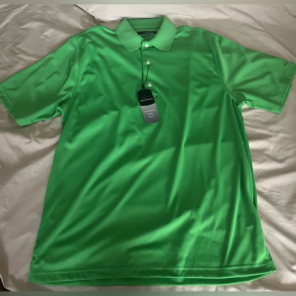 Greg Norman Collection Men's Polo Shirt 3Set - Green, Red & Blue w/white strips. - Picture 6 of 16